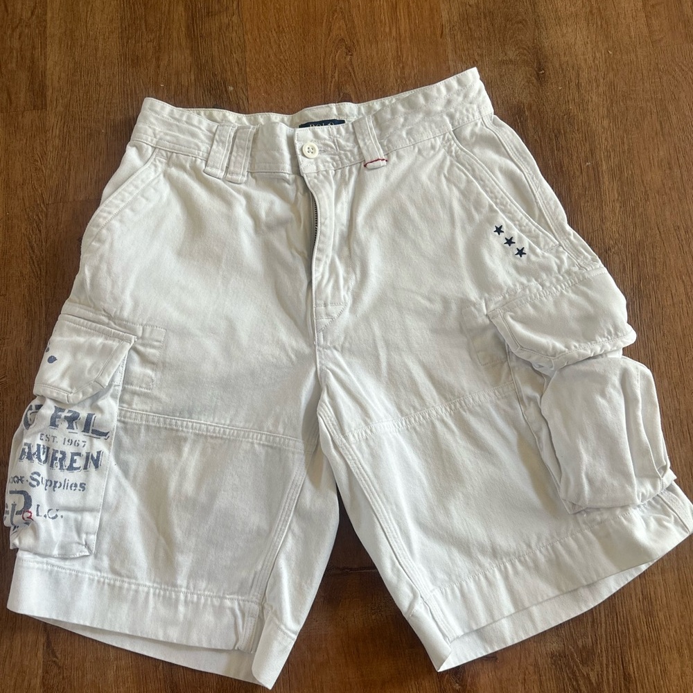 Polo by Ralph Lauren White Cargo Shorts for Men